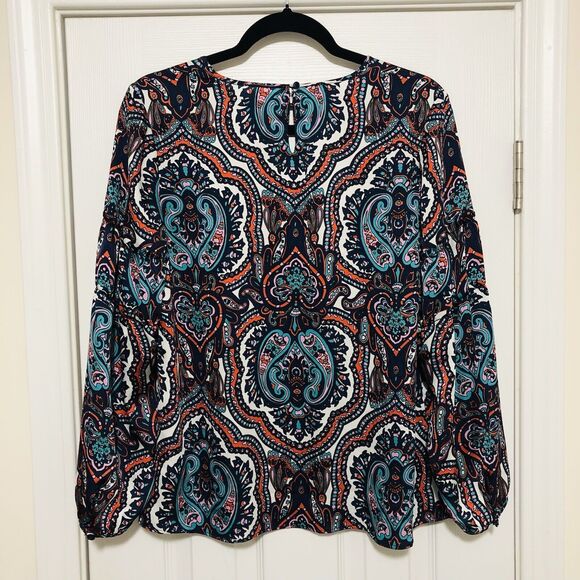 Talbots NEW Paisley Long Sleeve Blouse - Picture 4 of 7